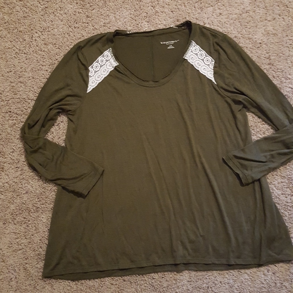 Olive green maternity shirt size large